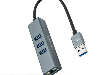 Nanocable Adaptador De Red Usb 3.0 A Ethernet Gigabit 10/100/1000 Mbps + 3 Puertos Usb 3.0