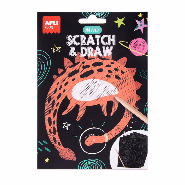 Apli Mini Láminas Rasca Y Dibuja Set Scratch&Draw Caja Expositora De 12 Surtidos +4 Años