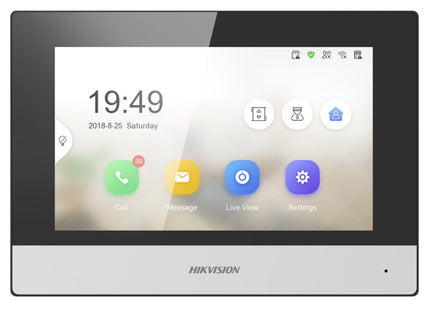 EAN 6954273691585 - Hikvision DS-KH6320-WTE1 sistema de intercomunicación de video 17,8 cm (7") Negro, Plata imagen 1