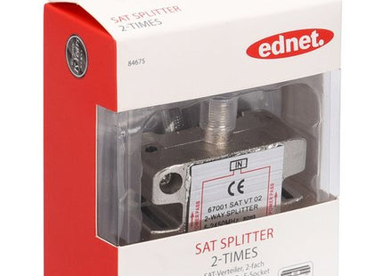 Ednet 84675 Cable Divisor Y Combinador Divisor De Señal Para Cable Coaxial Metálico