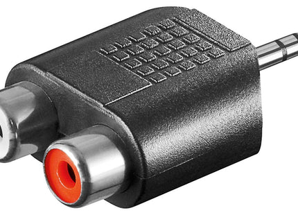 Goobay 3.5mm Audio Adaptor, 3.5mm M, 2x Rca Fm, Macho/Hembra, Negro
