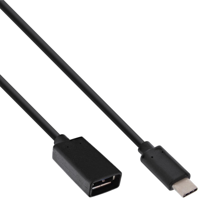 Adaptador Inline Usb 3.1 Otg, Tipo C Macho A A Hembra, Negro, 0,15 M
