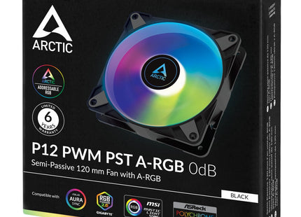 EAN 4895213703154 - ARCTIC P12 PWM PST A-RGB 0dB Carcasa del ordenador Ventilador 12 cm Negro, Blanco 1 pieza(s) imagen 5
