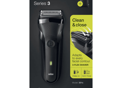Afeitadora Braun Serie 3 301s Color Negra Inlambrica Recargable