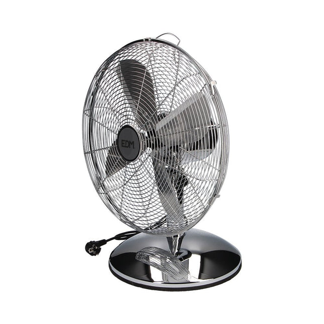 Ventilador De Sobremesa Cromado 60w  Ø Aspas 40 Cm Edm