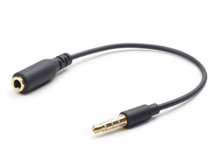Gembird Cable Audio Jack 3.5 M/H 4pin 0.18m Negroâ Cca-419