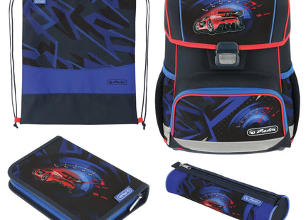 EAN 4008110370934 - Herlitz Loop Plus High Speed juego de mochila escolar Niño Poliéster Azul, Rojo imagen 1