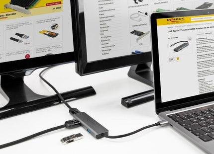 Delock Adaptador Usb Type-C Dual Hdmi Con 4k 60 Hz Y Puerto Usb