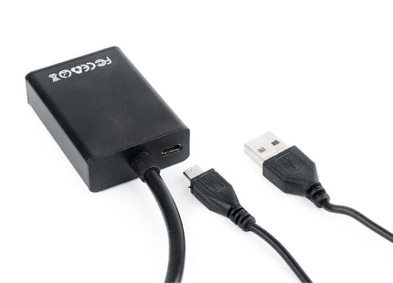 Gembird Adaptador Vga A Hdmi Con Audio Jack  3.5mm 0.15m Negro A-Vga-Hdmi-01