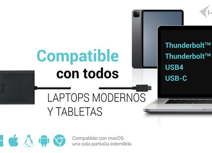 I-Tec Usb-C Dual 4k 60hz Single 8k 30hz Hdmi Video Adapter 2x Hdmi Port