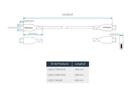 EAN 0065030911818 - StarTech.com USB2CC2MNCWHE cable USB USB C imagen 9