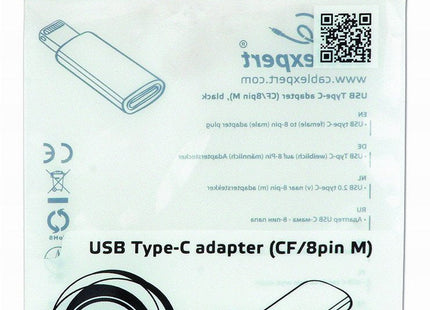 EAN 8716309098793 - Gembird A-USB-CF8PM-01 cambiador de género para cable USB type-C 8-pin Negro imagen 2