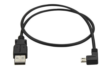 Startech.Com Cable De 0,5m Micro Usb Acodado A La Izquierda Para Carga Y Sincronización De Smartphones O Tablets