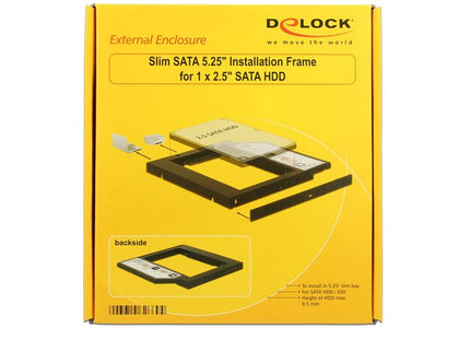 Marco De Montaje Delock 5.25" Slim Para 2.5 Sata Hdd 9.5mm