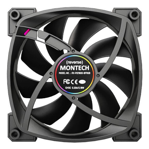 Ventilador Pc Montech Rx120 Pwm 120x120x25 Negro, 120 Mm Rx120 Pwm Black