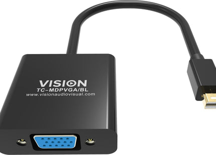 Vision Tc-Mdpvga/Bl Adaptador De Cable De Vídeo Mini Displayport Vga [D-Sub] Negro