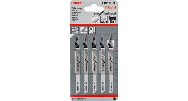 Bosch Professional Hoja De Sierra De Calar T 101 Brf Clean Para Madera Dura, 100 Mm 5 Piezas 2608634235