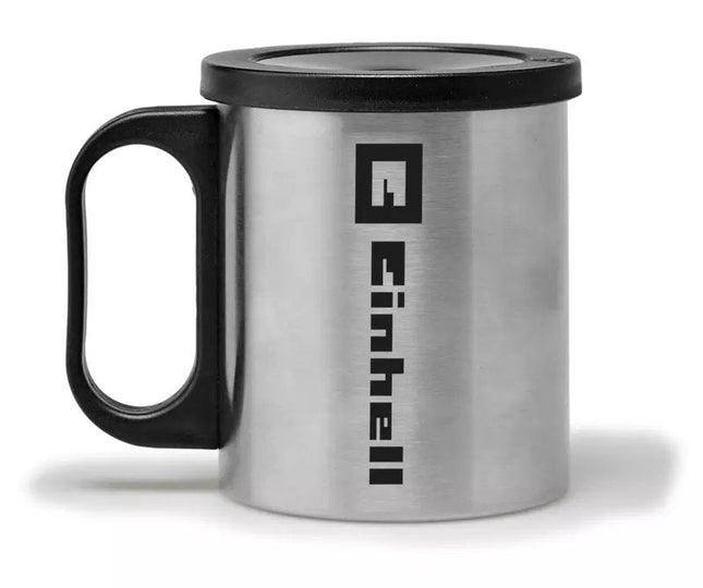 Taza De Café Einhell Para Cafetera Inalámbrica Te-Cf 18 Li-Solo (Acero Inoxidable/Negro, 240 Ml, Incluye Tapa)