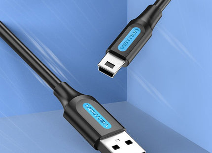 Cable Usb 2.0 Vention Combi Usb Macho Miniusb Macho 3m Negro