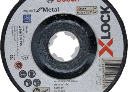 Bosch Muela Abrasiva X-Lock Expert For Metal 125 Mm Offset, Muela Abrasiva 2608619259