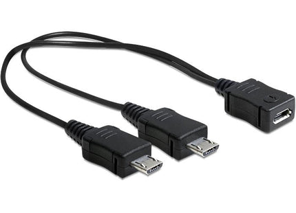 Delock Cable Usb Micro-B Hembra > 2 X Usb Micro-B Macho 20,5 Cm