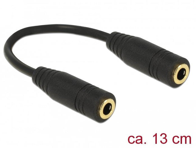 Delock Adaptador De Audio Estéreo Con Conector De 3,5 Mm Hembra 4 Pines  13 Cm