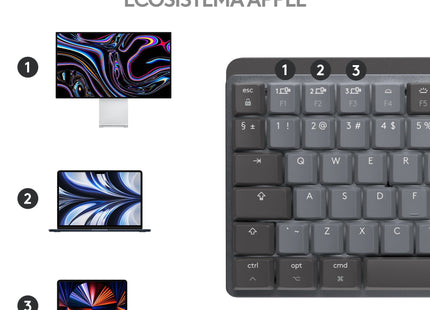 Logitech Mx Mini Mechanical For Mac Teclado Bluetooth Qwerty Internacional De Ee.Uu. Grafito, Gris