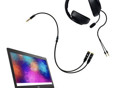 Nanocable Cable Adaptador Audio Jack 3.5mm Macho 4 Pines A 2x Jack 3.5mm Hembra 3 Pines 0.30m - Negro