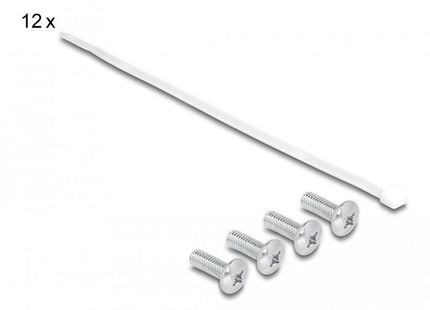 Delock Panel De Conexión Keystone De 10" De 12 Puertos Con Alivio De Tensión 1u Negro