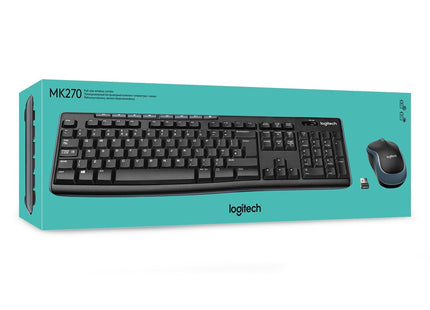 Teclado Belga Logitech Wireless Combo Mk270 Ratón Incluido Usb Azerty Negro