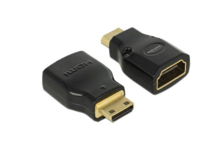 Delock Adapter High Speed Hdmi With Ethernet  Hdmi Mini-C Male > Hdmi-A Female 4k Black