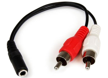 Startech Cable Adaptador Audio Estereo Jack 3,5mm A 2x Rca H/M 0.15m Negro Mufmrca