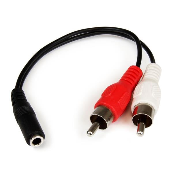 Startech Cable Adaptador Audio Estereo Jack 3,5mm A 2x Rca H/M 0.15m Negro Mufmrca