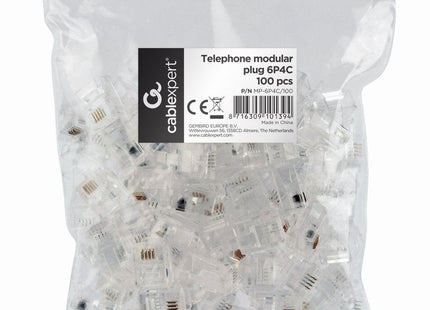 EAN 8716309101394 - Gembird MP-6P4C/100 conector Oro, Transparente imagen 1