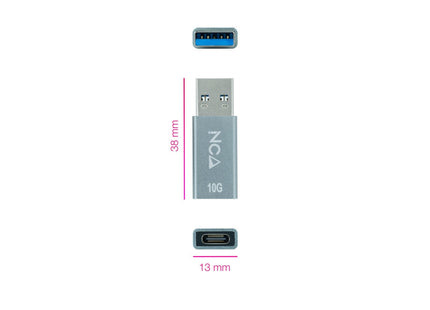 Nanocable Adaptador Usb-A 3.1 Gen 2 Macho A Usb-C Hembra - Transferencia De Datos De Hasta 10 Gbps - Funcion Otg