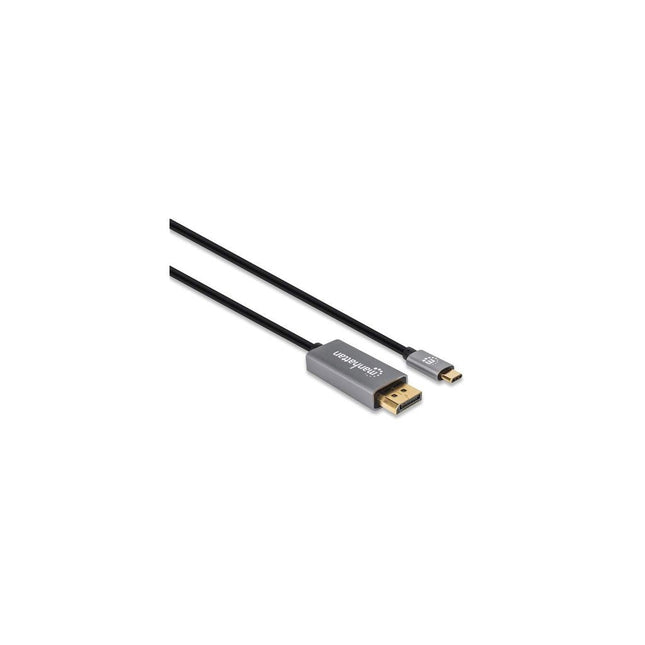 EAN 766623354851 - Manhattan 354851 adaptador de cable de vídeo 3 m USB Tipo C Negro, Plata imagen 2