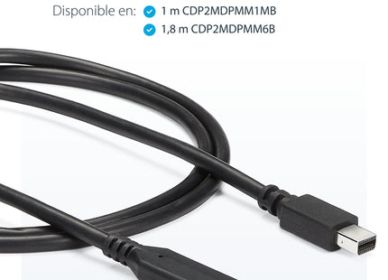 Startech.Com Cable Adaptador De 1,8m Usb-C A Mini Displayport 4k 60hz - Negro - Cable Usb Tipo C A Mdp - Cable De Vídeo Usbc, 1,8 M, Usb C, Mini Displayport, Macho, Macho, Derecho