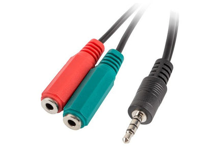 Lanberg Adaptador Jack Estereo 3.5 Macho A 2x Jack 3.5mm Hembra Ad-0023-Bk Cable 20cm