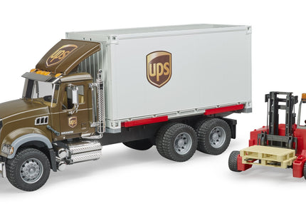 Bruder Camion Mack De Reparto Ups Con Carretilla Elevadora 02828