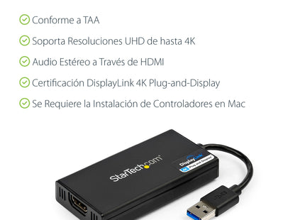 EAN 0065030859271 - StarTech.com USB32HD4K Adaptador gráfico USB 3840 x 2160 Pixeles Negro imagen 8