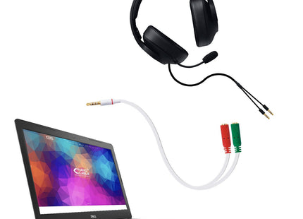 Nanocable Cable Adaptador Audio Jack 3.5mm Macho 4 Pines A 2x Jack 3.5mm Hembra 3 Pines 0.20m - Blanco