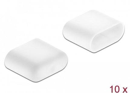 Protección De Polvo De Delock Para Enchufes Usb Tipo C, Tapa Protectora Blanca, 10 Piezas 64096