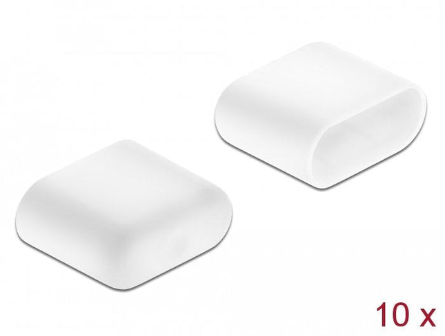 Protección De Polvo De Delock Para Enchufes Usb Tipo C, Tapa Protectora Blanca, 10 Piezas 64096