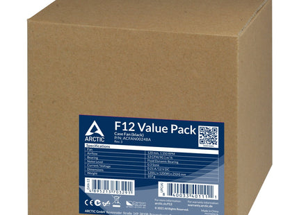 EAN 4895213703291 - ARCTIC F12 Carcasa del ordenador Ventilador 12 cm Negro 5 pieza(s) imagen 5