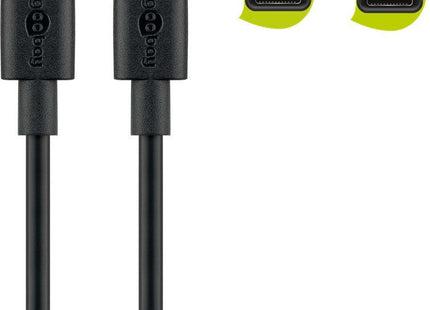 Cable De  2,00m Usb 2.0 480mbps Pd15w Usb-C Macho A Usb-C Macho Negro  Datos Y Carga