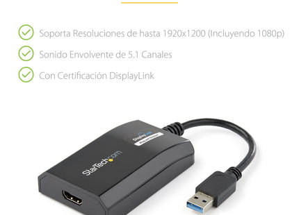 EAN 0065030857505 - StarTech.com USB32HDPRO Adaptador gráfico USB 1920 x 1200 Pixeles Negro imagen 9