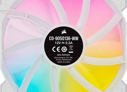 EAN 0840006637776 - Corsair SP120 RGB ELITE Carcasa del ordenador Ventilador 12 cm Blanco 3 pieza(s) imagen 7