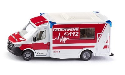 Ambulancia Siku Super Mercedes-Benz Sprinter Miesen Tipo C, Modelo De Vehículo Rojo/Blanco 4006874021154