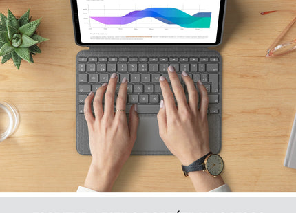 Logitech Combo Touch Funda Con Teclado Español Gris Para Ipad Pro 11" (1º/2º/3º Gen)
