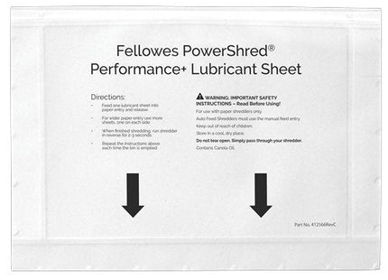 Fellowes Hojas Lubricantes Para Destructora Pack De 10